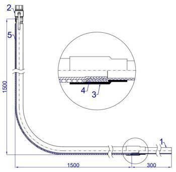 Pre-insulated gas riser, PE32 x valve 1", L=1500xH=1500