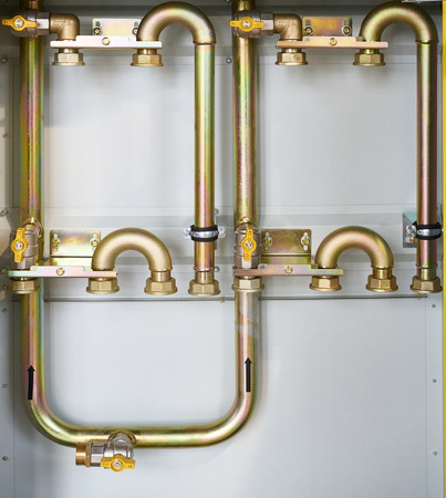 Gas pressure reducing and measuring point (MRS) for 3-4 gas meters