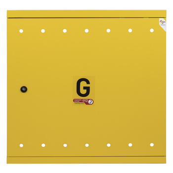 Recessed gas cabinet 600x600 metal - yellow