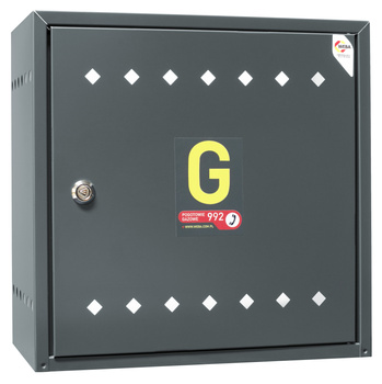 Free-standing gas cabinet 600x600x250, slanted roof, anthracite