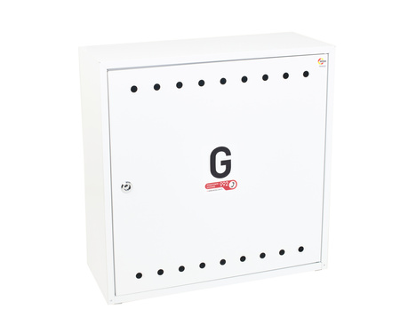 Free-standing gas cabinet, 600x600x250, flat roof, white