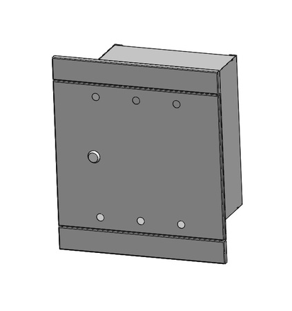 Gas box mounted in a wall recess 300x360x250 metal - RAL7040