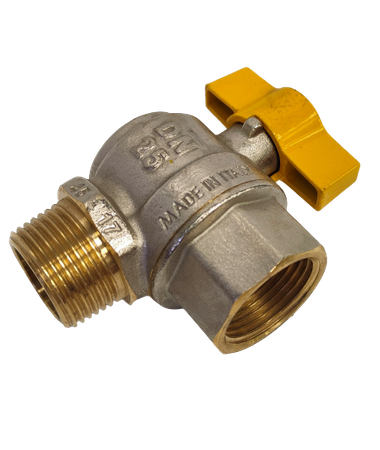 Angle brass ball valve DN25 1" f/m, T-handle