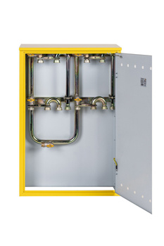 Gas pressure reducing and measuring point (MRS) for 3-4 gas meters