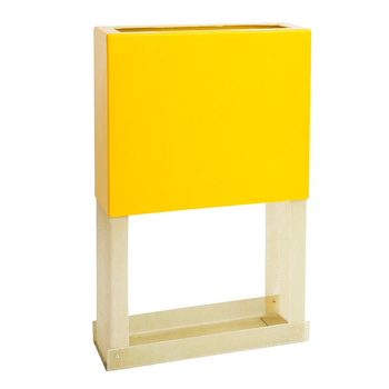 Laminate pedestal for gas pressure reducing and measuring station, base 670x250mm, H=1000mm - yellow