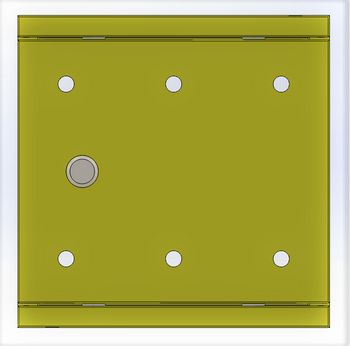 Recessed gas cabinet 250x250 metal - yellow