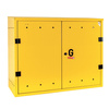 Gas pressure reducing and measuring point (MRS) for 2 horizontally installed gas meters, metal cabinet, yellow 1050x700x250