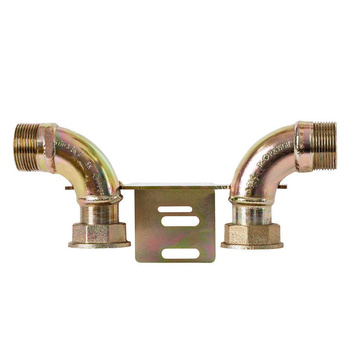 Gas meter bar for gas meter G4/G6, male thread 1¼" x male thread 1", horizontal