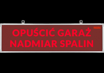 Warning board TP-4.s / H1, "DO NOT ENTER EXCESSIVE EXHAUST FUMES", built-in silent siren, 230V power supply
