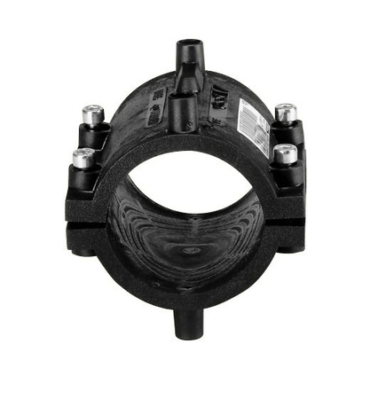 Electrofusion repair coupler PE90, black, closed and reinforced