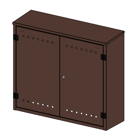 Wall-mounted gas cabinet 900x850x300, anthracite