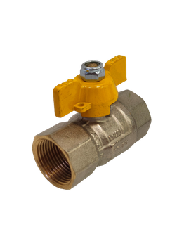 Brass ball valve, f/f 1", T-handle