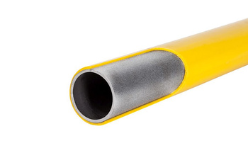 Pre-insulated gas riser, PE40 x half union with loose nut 1", L=500xH=1500