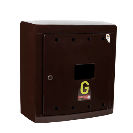 Free-standing gas cabinet, laminate, brown