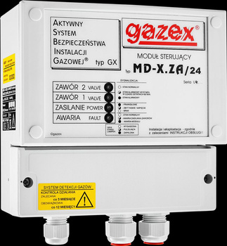 Control module MD-1.ZA24, 1 input, 24V power supply with automatic maintenance (about 1h), 1 output to the valve