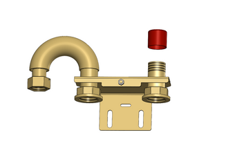 Gas meter bar G4 130mm, nut 1" x thread 1"