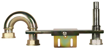 Gas meter bar G4/G6, upside outlet for brass connector 28mm, without fitting