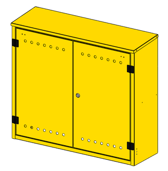 Free-standing gas cabinet, 1000x1000x400 - yellow