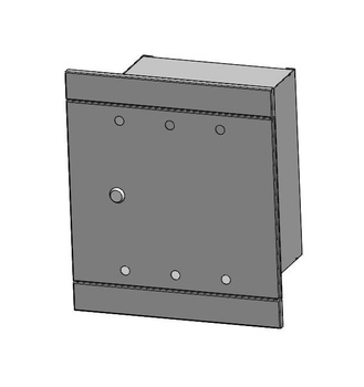 Gas box mounted in a wall recess 300x360x250 metal - RAL7040
