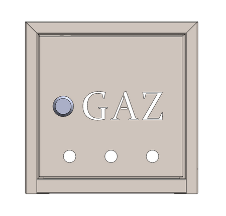 Wall-mounted gas cabinet 250x250x150 stainless steel