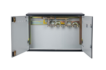 Gas pressure reducing and measuring point (MRS) for 2 horizontally installed gas meters, anthracite 1050x700x250