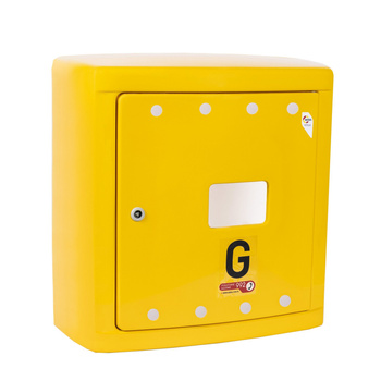 Wall-mounted laminate gas cabinet, yellow