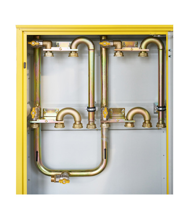Gas pressure reducing and measuring point (MRS) for 3-4 gas meters