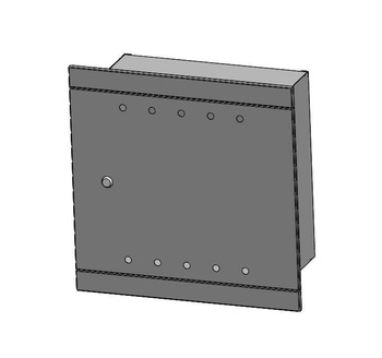 Gas box mounted in a wall recess 500x500x250 metal - RAL7040