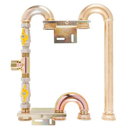 Gas meter bar for 2 gas meters - vertical