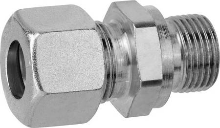 Straight screw-in connector type GERB with cylindrical male thread, RVS 12 x 1/2" male thread